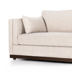 Traditional goes modern. Doubled-stacked arms and cushioning make for a layered look with maximum comfort, while high-performance upholstery is great for everyday lounging. Finished in an auburn walnut, a 360 plinth-style base offers a touch of contrast. Amethyst Home provides interior design, new home construction design consulting, vintage area rugs, and lighting in the Houston metro area.