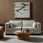 Traditional goes modern. Doubled-stacked arms and cushioning make for a layered look with maximum comfort, while high-performance upholstery is great for everyday lounging. Finished in an auburn walnut, a 360 plinth-style base offers a touch of contrast. Amethyst Home provides interior design, new home construction design consulting, vintage area rugs, and lighting in the Omaha metro area.