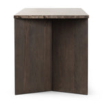 Featuring Lawson Brown Oak Veneer Desk by Four Hands at Amethyst Home. The traditional writing desk, elevated with mixed materials. Vein-rich marble tops an angular brown oak base, with two pencil drawers for storage. Overall Dimensions: 73.50"w x 28.00"d x 30.00"h. Amethyst Home provides interior design, new home construction design consulting, vintage area rugs, and lighting in the Park City metro area.