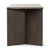 Featuring Lawson Brown Oak Veneer Desk by Four Hands at Amethyst Home. The traditional writing desk, elevated with mixed materials. Vein-rich marble tops an angular brown oak base, with two pencil drawers for storage. Overall Dimensions: 73.50"w x 28.00"d x 30.00"h. Amethyst Home provides interior design, new home construction design consulting, vintage area rugs, and lighting in the Park City metro area.