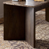 Featuring Lawson Brown Oak Veneer Desk by Four Hands at Amethyst Home. The traditional writing desk, elevated with mixed materials. Vein-rich marble tops an angular brown oak base, with two pencil drawers for storage. Overall Dimensions: 73.50"w x 28.00"d x 30.00"h. Amethyst Home provides interior design, new home construction design consulting, vintage area rugs, and lighting in the Seattle metro area.