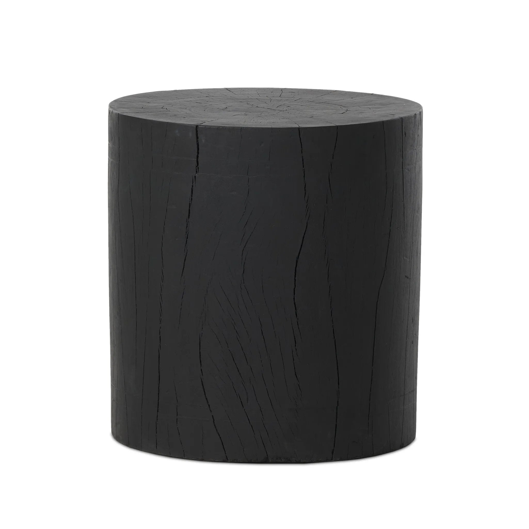 Ground any room with a style inspired by the beautiful simplicity of nature. Made of black-finished resin, the form for this special piece is molded from a tree trunk that's been cut into a circle, then cast in resin to recreate the same  texture of the trunk, even the saw marks where it was cut — talk about a true statement piece Amethyst Home provides interior design, new home construction design consulting, vintage area rugs, and lighting in the Nashville metro area.