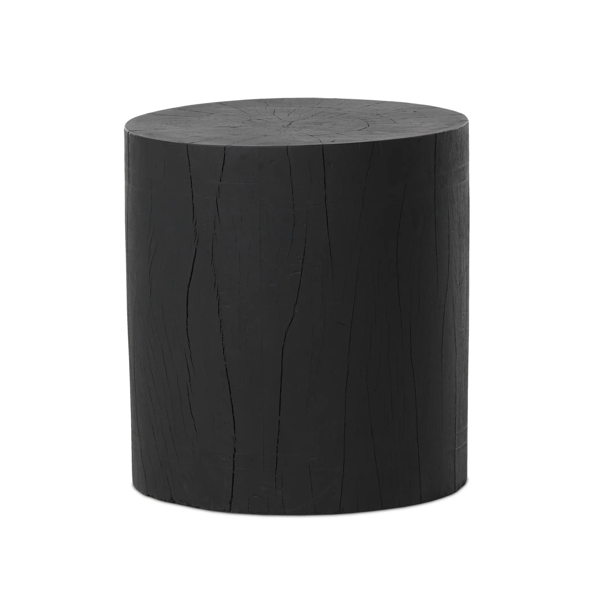 Ground any room with a style inspired by the beautiful simplicity of nature. Made of black-finished resin, the form for this special piece is molded from a tree trunk that's been cut into a circle, then cast in resin to recreate the same  texture of the trunk, even the saw marks where it was cut — talk about a true statement piece Amethyst Home provides interior design, new home construction design consulting, vintage area rugs, and lighting in the Park City metro area.