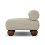 Add a little fun to your space with this boldly shaped outdoor chair. Fully upholstered seat and bolster back finish in teak ball feet. Cover or store inside during inclement weather or when not in use.As enthusiasts of luxe materials at Amethyst, we love the optimistic inspired Leilani Outdoor Chair - Alessi Buff. Amethyst Home provides interior design, new home construction design consulting, vintage area rugs, and lighting in the Miami metro area.