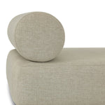 Add a little fun to your space with this boldly shaped outdoor chaise. Fully upholstered seat and bolster back finish in teak ball feet. Cover or store inside during inclement weather or when not in use.As enthusiasts of clean materials at Amethyst, we love the optimistic inspired Leilani Outdoor Chaise - Alessi Buff. Amethyst Home provides interior design, new home construction design consulting, vintage area rugs, and lighting in the Washington metro area.