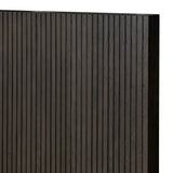 Designed by Thomas Bina and Ronald Sasson, a design partnership blending both modern minimalist and Brazilian influences. Crafted from a mix of solid oak and thick-cut oak veneer, this clean-lined bed features vertical reed detailing on the tall headboard and beautiful horizontal graining on the footboard for extra drama Amethyst Home provides interior design, new home construction design consulting, vintage area rugs, and lighting in the Alpharetta metro area.