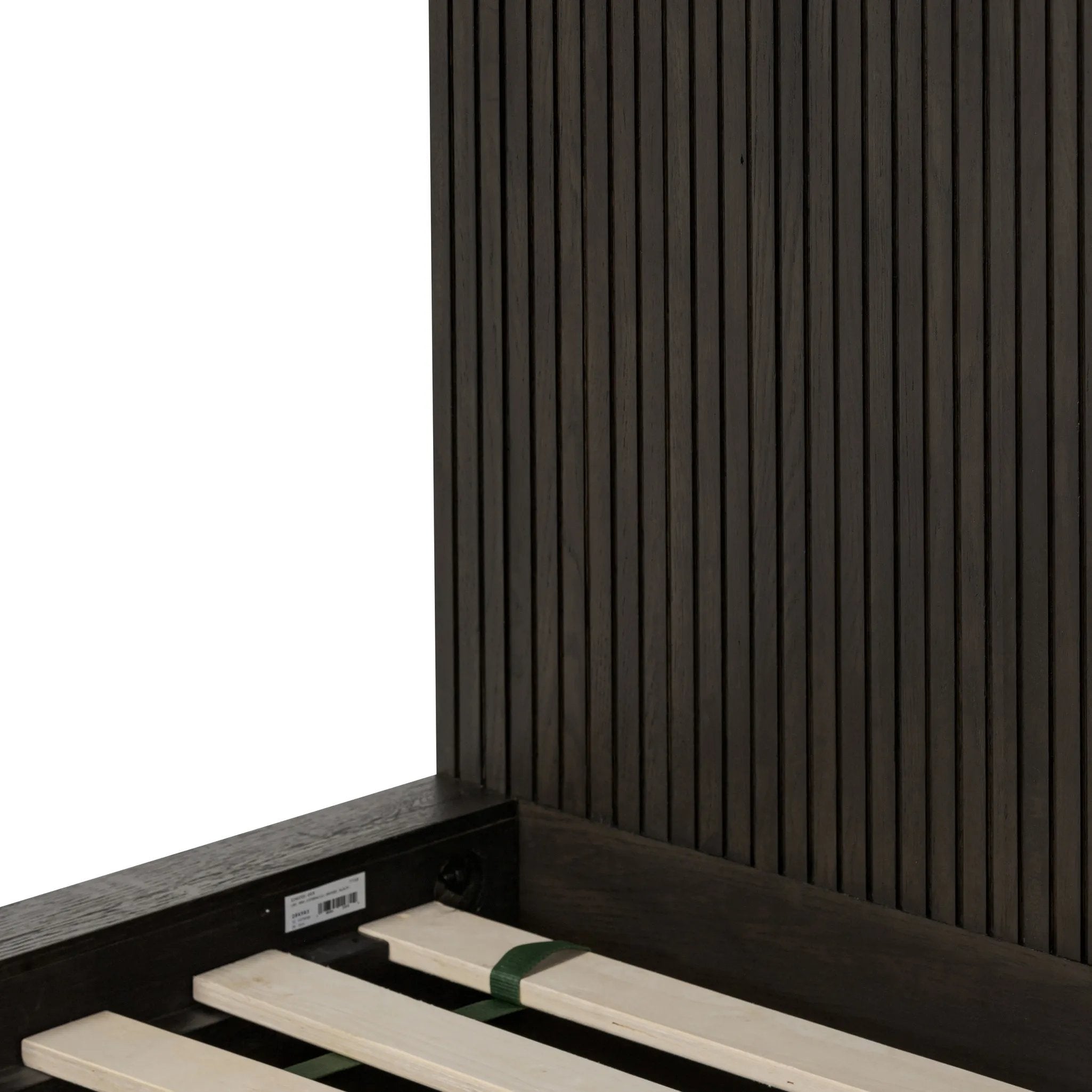 Designed by Thomas Bina and Ronald Sasson, a design partnership blending both modern minimalist and Brazilian influences. Crafted from a mix of solid oak and thick-cut oak veneer, this clean-lined bed features vertical reed detailing on the tall headboard and beautiful horizontal graining on the footboard for extra drama Amethyst Home provides interior design, new home construction design consulting, vintage area rugs, and lighting in the Calabasas metro area.