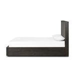 Designed by Thomas Bina and Ronald Sasson, a design partnership blending both modern minimalist and Brazilian influences. Crafted from a mix of solid oak and thick-cut oak veneer, this clean-lined bed features vertical reed detailing on the tall headboard and beautiful horizontal graining on the footboard for extra drama Amethyst Home provides interior design, new home construction design consulting, vintage area rugs, and lighting in the Los Angeles metro area.