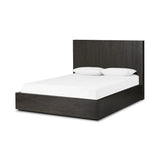 Designed by Thomas Bina and Ronald Sasson, a design partnership blending both modern minimalist and Brazilian influences. Crafted from a mix of solid oak and thick-cut oak veneer, this clean-lined bed features vertical reed detailing on the tall headboard and beautiful horizontal graining on the footboard for extra drama Amethyst Home provides interior design, new home construction design consulting, vintage area rugs, and lighting in the San Diego metro area.