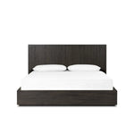 Designed by Thomas Bina and Ronald Sasson, a design partnership blending both modern minimalist and Brazilian influences. Crafted from a mix of solid oak and thick-cut oak veneer, this clean-lined bed features vertical reed detailing on the tall headboard and beautiful horizontal graining on the footboard for extra drama Amethyst Home provides interior design, new home construction design consulting, vintage area rugs, and lighting in the Seattle metro area.