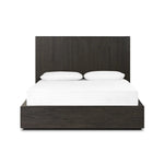 Designed by Thomas Bina and Ronald Sasson, a design partnership blending both modern minimalist and Brazilian influences. Crafted from a mix of solid oak and thick-cut oak veneer, this clean-lined bed features vertical reed detailing on the tall headboard and beautiful horizontal graining on the footboard for extra drama Amethyst Home provides interior design, new home construction design consulting, vintage area rugs, and lighting in the Washington metro area.