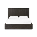 Designed by Thomas Bina and Ronald Sasson, a design partnership blending both modern minimalist and Brazilian influences. Crafted from a mix of solid oak and thick-cut oak veneer, this clean-lined bed features vertical reed detailing on the tall headboard and beautiful horizontal graining on the footboard for extra drama Amethyst Home provides interior design, new home construction design consulting, vintage area rugs, and lighting in the Washington metro area.