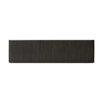 Featuring Leo Smoked Black Console Table by Four Hands at Amethyst Home. Smoked black oak shapes an elongated console table, rich with reeding. Subtly rounded edges reflect Brazilian midcentury inspiration behind this crafted minimalist piece. Designed in partnership with longtime Four Hands collaborator Thomas Bina and designer Ronald Sasson.Overall Di. Amethyst Home provides interior design, new home construction design consulting, vintage area rugs, and lighting in the Newport Beach metro area.