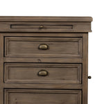 Featuring Lifestyle Sundried Ash Large Desk by Four Hands at Amethyst Home. Borrowing inspiration from the classic lawyer's desk with an inlaid leather top and French-inspired detailing. Finished in warm, sun-dried wheat tones with cast brass hardware, with dual file drawers for letter-sized documents.Overall Dimensions: 68.50"w x 31.00"d x 32.25"hWeight : 171.. Amethyst Home provides interior design, new home construction design consulting, vintage area rugs, and lighting in the Omaha metro area.