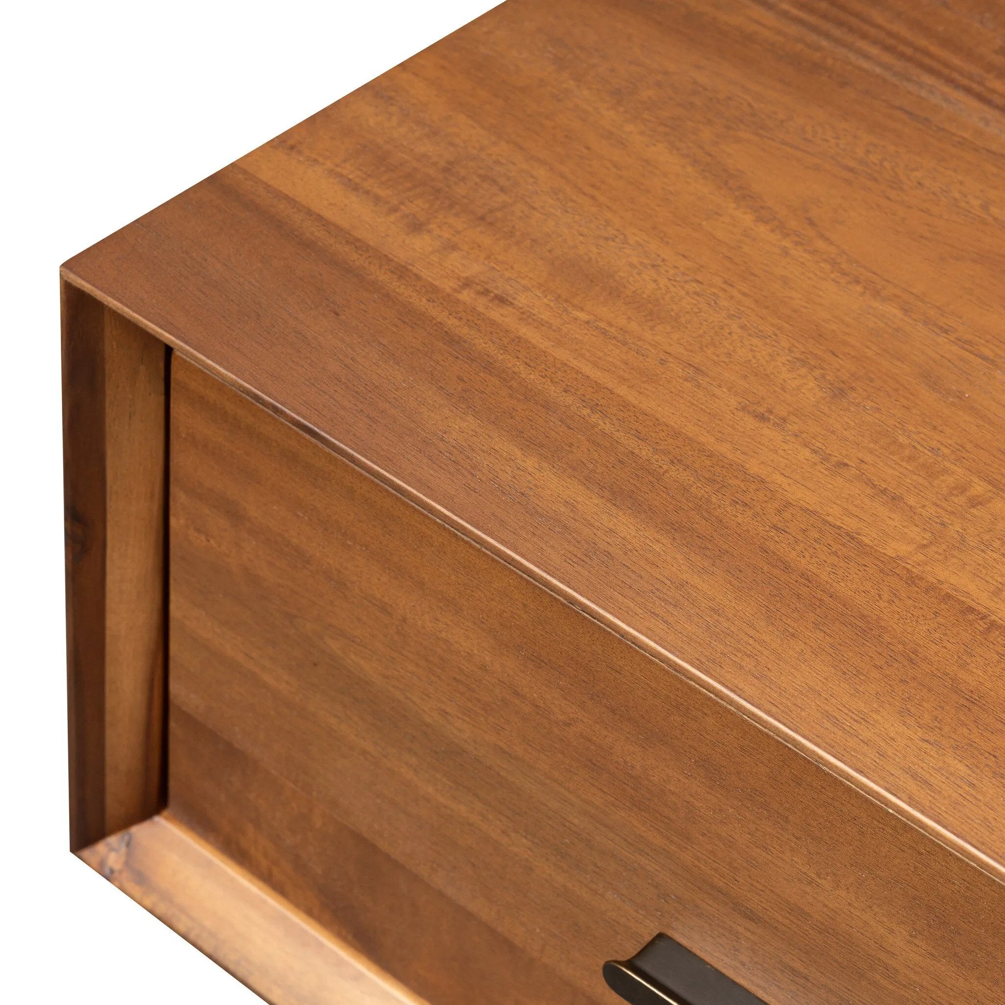 Add subtle statement to your bedside with architectural modern monolith-style nightstand. An exaggerated solid acacia pedestal elevates a matching case, while an iron handle in an aged bronze finish completes the look.As fans of wabi sabi style at Amethyst, we love the designer inspired Lilas Nightstand - Saddle Tan Veneer. Amethyst Home provides interior design, new home construction design consulting, vintage area rugs, and lighting in the Alpharetta metro area.