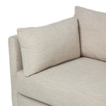 Featuring Lincoln Savoy Parchment Sofa by Four Hands at Amethyst Home. With its sleek profile and clean lines, this sofa is designed for effortless comfort and everyday lounging. Thin track arms and loose arm pillows bring a tailored, modern feel, while supportive cushions and S-spring suspension ensure it’s as inviting as it is versatile.Overall Dimensions: 8. Amethyst Home provides interior design, new home construction design consulting, vintage area rugs, and lighting in the Dallas metro area.