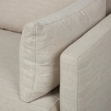 Featuring Lincoln Savoy Parchment Sofa by Four Hands at Amethyst Home. With its sleek profile and clean lines, this sofa is designed for effortless comfort and everyday lounging. Thin track arms and loose arm pillows bring a tailored, modern feel, while supportive cushions and S-spring suspension ensure it’s as inviting as it is versatile.Overall Dimensions: . Amethyst Home provides interior design, new home construction design consulting, vintage area rugs, and lighting in the Houston metro area.