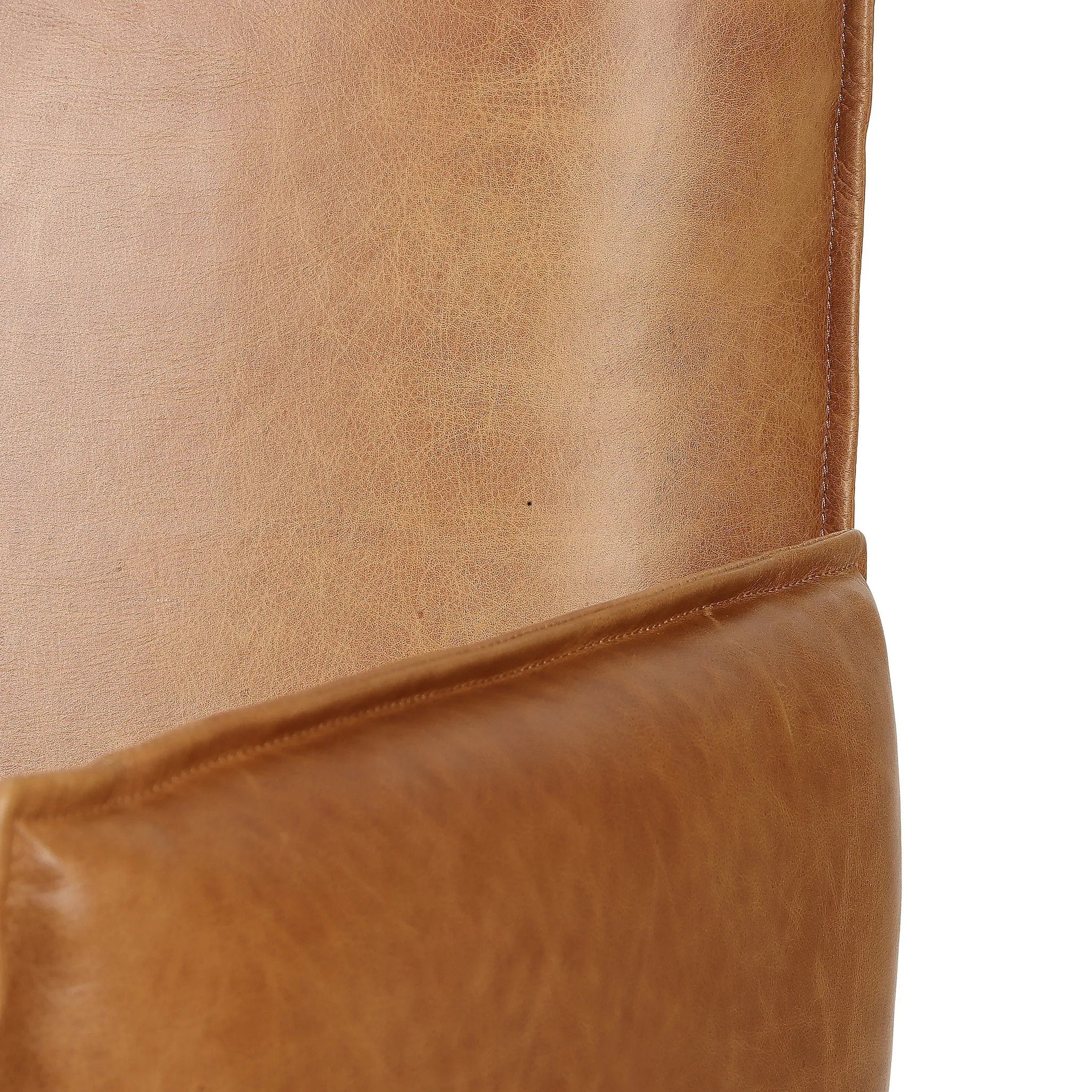 Featuring Lionel Chaps Saddle Desk Chair by Four Hands at Amethyst Home. Wrapped in buttery-soft tan top-grain leather, this structured, high-back chair is designed for comfort and style. Stainless steel casters and a 360-degree swivel for ease in the modern workspace.Overall Dimensions: 27.25"w x 29.00"d x 44.00"hWeight : 38.43 lbsMaterials: Top Grain Le. Amethyst Home provides interior design, new home construction design consulting, vintage area rugs, and lighting in the Los Angeles metro area.