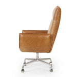 Featuring Lionel Chaps Saddle Desk Chair by Four Hands at Amethyst Home. Wrapped in buttery-soft tan top-grain leather, this structured, high-back chair is designed for comfort and style. Stainless steel casters and a 360-degree swivel for ease in the modern workspace.Overall Dimensions: 27.25"w x 29.00"d x 44.00"hWeight : 38.43 lbsMaterials: Top Grain Leat. Amethyst Home provides interior design, new home construction design consulting, vintage area rugs, and lighting in the Park City metro area.