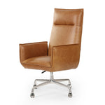 Featuring Lionel Chaps Saddle Desk Chair by Four Hands at Amethyst Home. Wrapped in buttery-soft tan top-grain leather, this structured, high-back chair is designed for comfort and style. Stainless steel casters and a 360-degree swivel for ease in the modern workspace.Overall Dimensions: 27.25"w x 29.00"d x 44.00"hWeight : 38.43 lbsMaterials: Top Grain. Amethyst Home provides interior design, new home construction design consulting, vintage area rugs, and lighting in the Salt Lake City metro area.