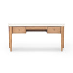 Featuring Lorna Amber Ash Veneer Desk by Four Hands at Amethyst Home. Set a light tone for your workspace with a material-driven desk of cream marble and amber ash. A clean, streamlined design with tapered cylinder legs and side drawers.Overall Dimensions: 70.00"w x 26.75"d x 30.00"hWeight : 208.33 lbsMaterials: Ash Veneer, Solid Ash, Solid Marble. Amethyst Home provides interior design, new home construction design consulting, vintage area rugs, and lighting in the Laguna Beach metro area.