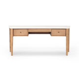 Featuring Lorna Amber Ash Veneer Desk by Four Hands at Amethyst Home. Set a light tone for your workspace with a material-driven desk of cream marble and amber ash. A clean, streamlined design with tapered cylinder legs and side drawers.Overall Dimensions: 70.00"w x 26.75"d x 30.00"hWeight : 208.33 lbsMaterials: Ash Veneer, Solid Ash, Solid Marble. Amethyst Home provides interior design, new home construction design consulting, vintage area rugs, and lighting in the Laguna Beach metro area.