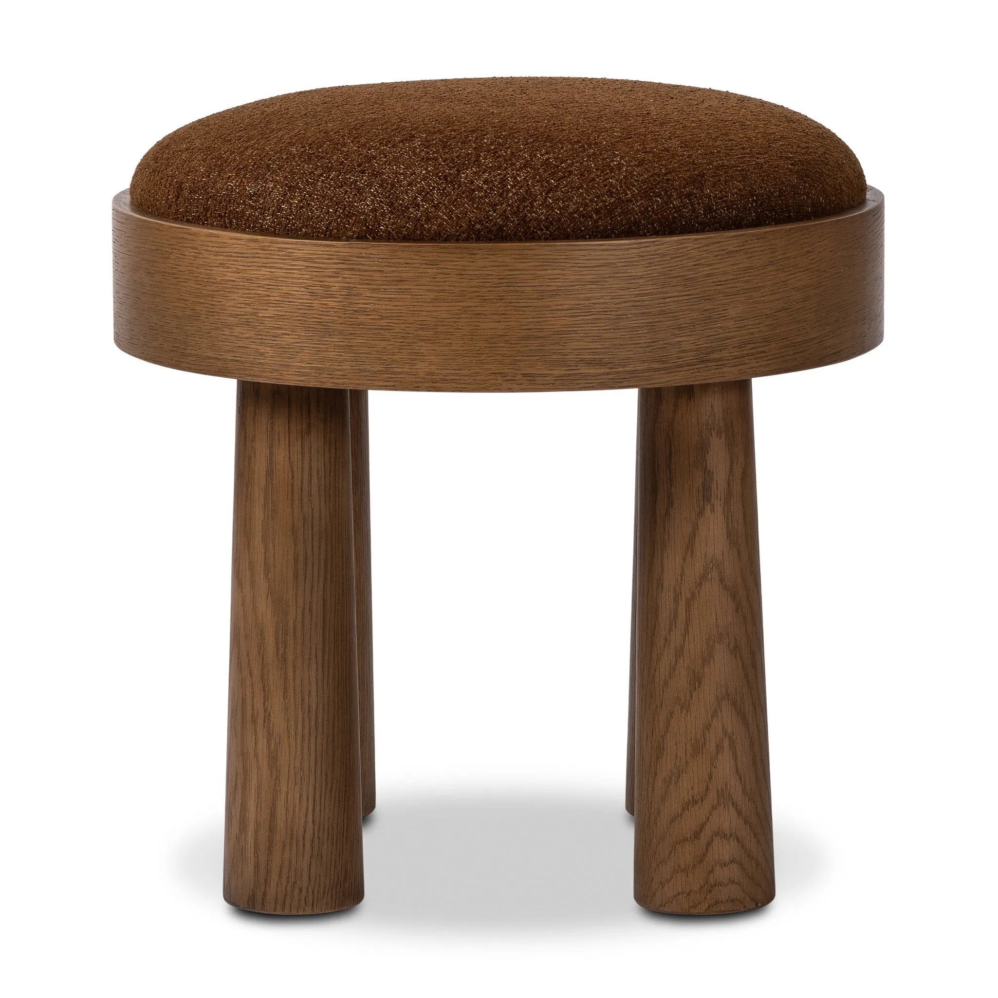 A simple, charming stool with an oak wood veneer finish and upholstered seat. Tapered legs add subtle character.As fans of luxe design at Amethyst, we love the designer inspired Louise Accent Stool - Crypton Wayfarer Sienna. This item pairs well with other brands such as Visual Comfort and is perfect for wabi sabi homes Amethyst Home provides interior design, new home construction design consulting, vintage area rugs, and lighting in the Monterey metro area.