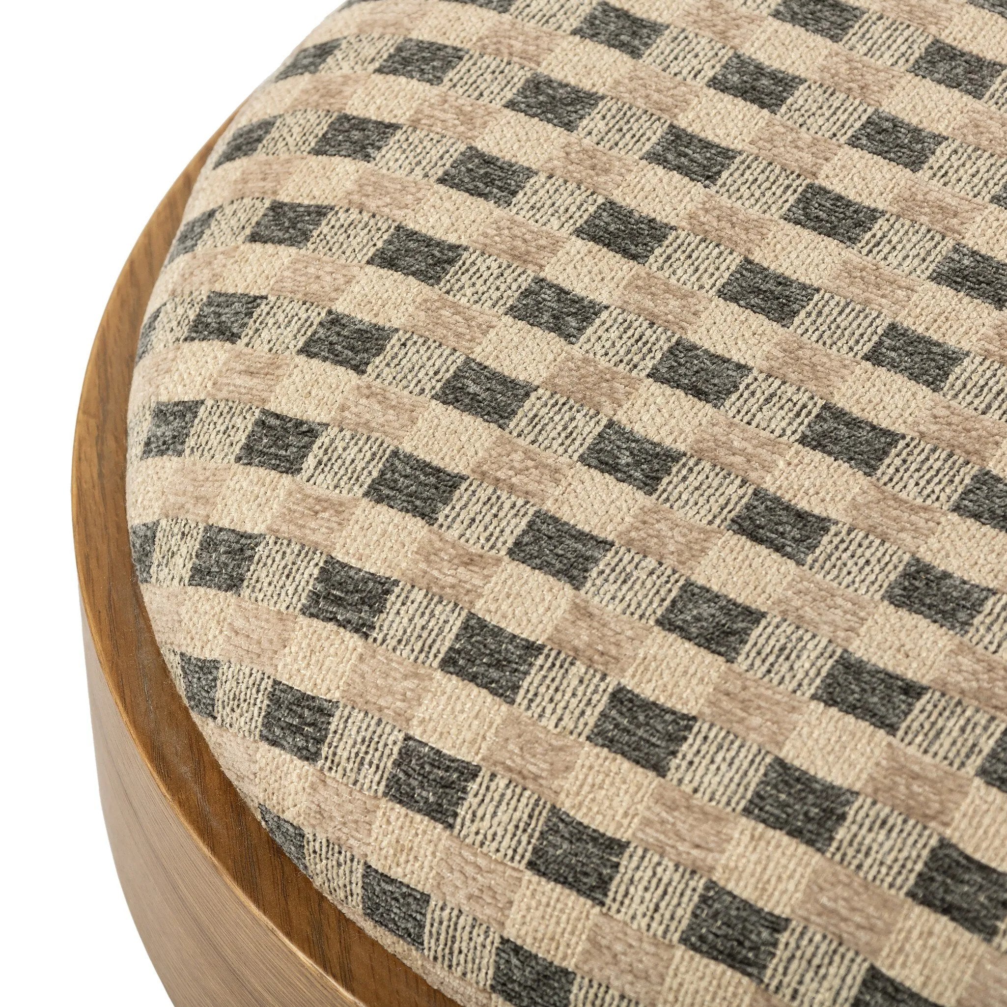 A simple, charming stool with an oak wood veneer finish and velvety upholstered seat. Tapered legs add subtle character.As enthusiasts of wabi sabi aesthetics at Amethyst, we love the nature inspired Louise Accent Stool - Firefinch Fawn. This item pairs well with other brands such as Loloi Rugs and is perfect for loft homes Amethyst Home provides interior design, new home construction design consulting, vintage area rugs, and lighting in the Dallas metro area.