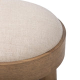 A simple, charming stool with an oak wood veneer finish and performance fabric-upholstered seat. Tapered legs add subtle character. Performance fabrics are specially created to withstand spills, stains, high traffic and wear, ensuring long-term comfort and unmatched durability. Amethyst Home provides interior design, new home construction design consulting, vintage area rugs, and lighting in the Park City metro area.