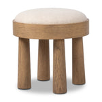 A simple, charming stool with an oak wood veneer finish and performance fabric-upholstered seat. Tapered legs add subtle character. Performance fabrics are specially created to withstand spills, stains, high traffic and wear, ensuring long-term comfort and unmatched durability. Amethyst Home provides interior design, new home construction design consulting, vintage area rugs, and lighting in the San Diego metro area.