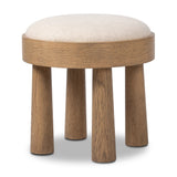 A simple, charming stool with an oak wood veneer finish and performance fabric-upholstered seat. Tapered legs add subtle character. Performance fabrics are specially created to withstand spills, stains, high traffic and wear, ensuring long-term comfort and unmatched durability. Amethyst Home provides interior design, new home construction design consulting, vintage area rugs, and lighting in the San Diego metro area.