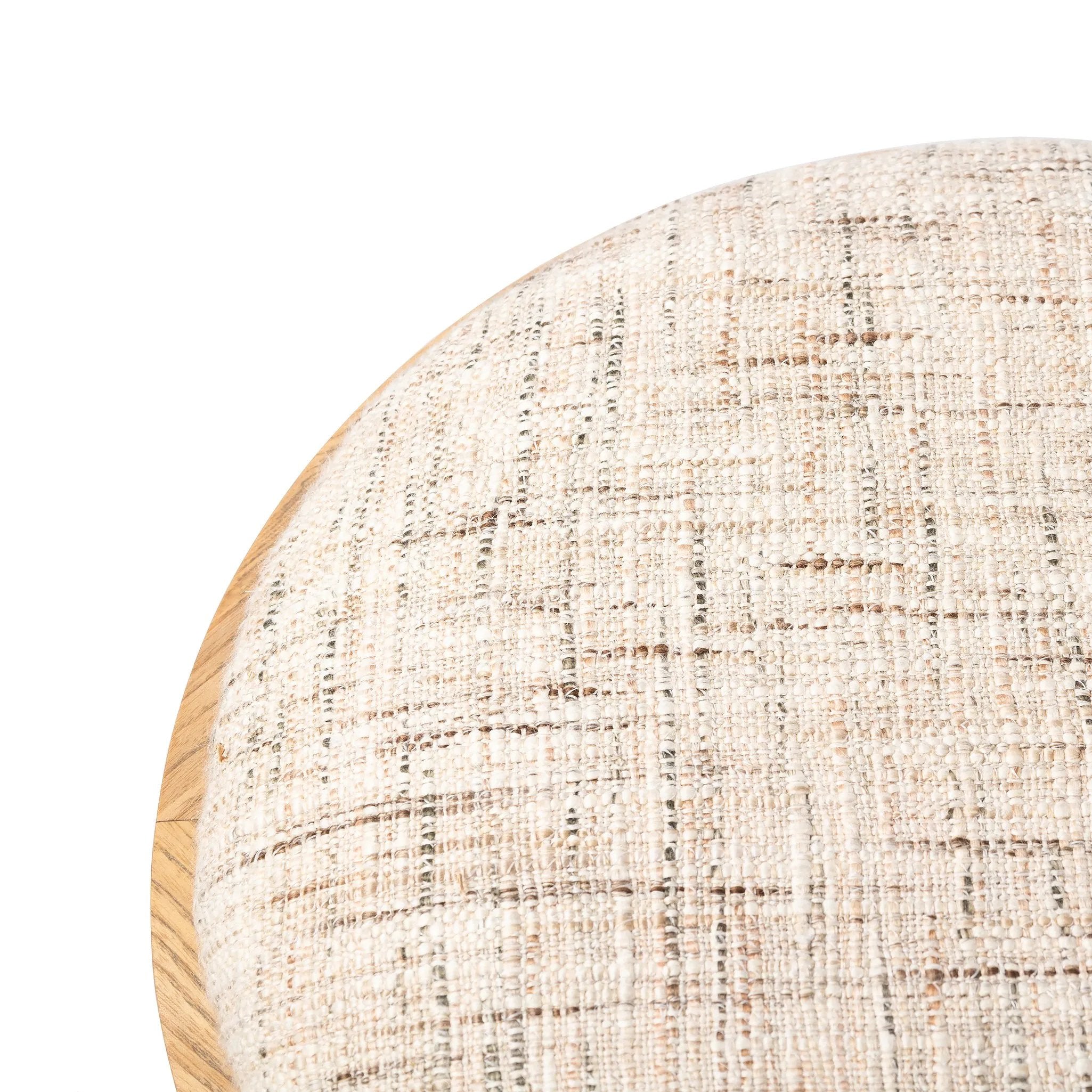 Featuring Louise Ostend Natural Accent Stool by Four Hands at Amethyst Home. A simple, charming stool with natural oak wood veneer finish and textured neutral fabric seat. Tapered legs add subtle character.Overall Dimensions: 19.00"w x 19.00"d x 19.25"hWeight : 23.81 lbsMaterials: 58% Flax/Linen, 35% Acrylic, 7% Polyester, Oak Veneer, Solid Ash. Amethyst Home provides interior design, new home construction design consulting, vintage area rugs, and lighting in the Houston metro area.