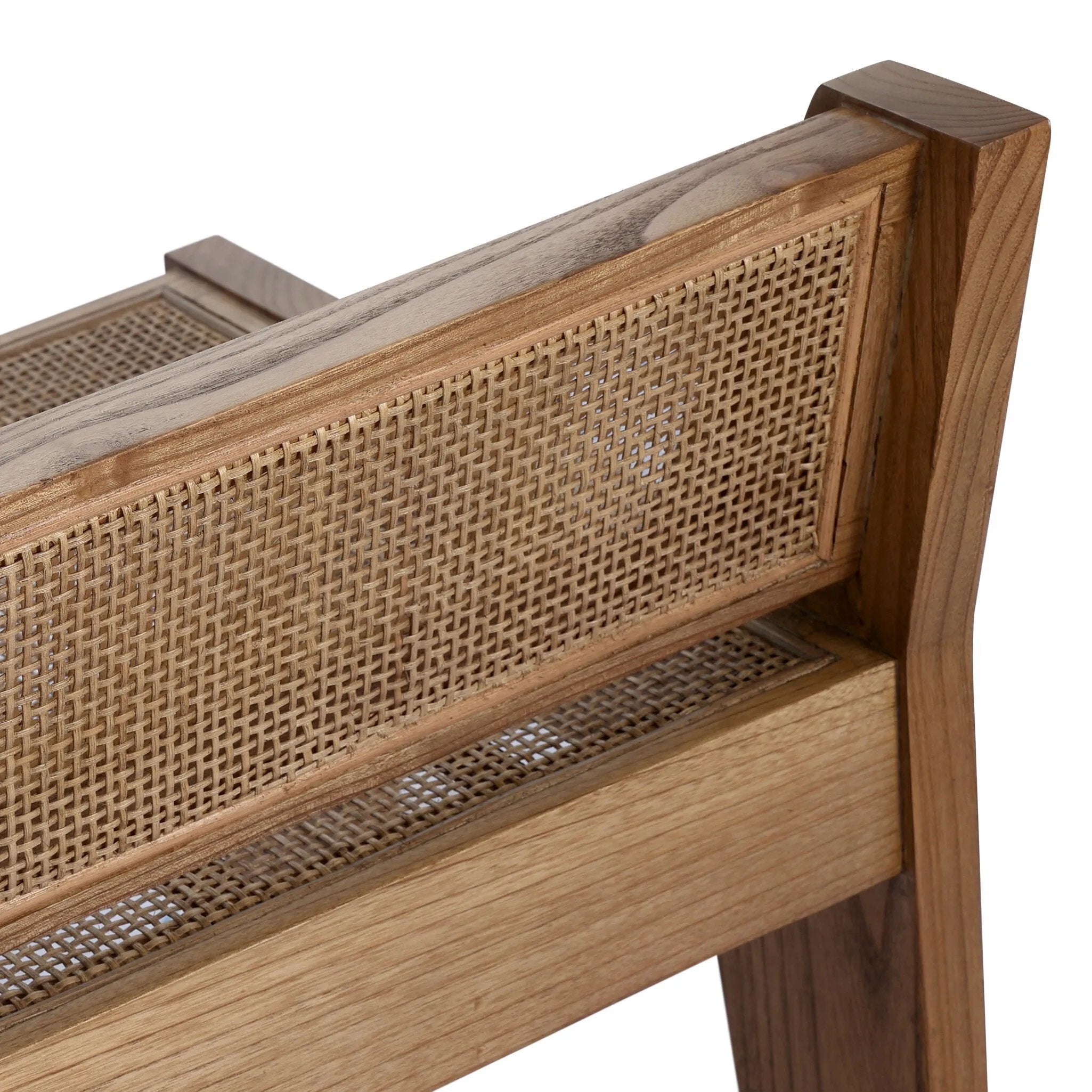 A fresh take on late designer Pierre Jeanneret's iconic seating styles. Our design updates the classic look with a coastal feel, pairing woven cane seating with toasted sungkai frame.As lovers of clean design at Amethyst, we love the nature inspired Lutz Accent Bench - Toasted Sungkai. Amethyst Home provides interior design, new home construction design consulting, vintage area rugs, and lighting in the Park City metro area.