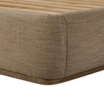 Featuring Maeve Laken Taupe Upholstered Bed by Four Hands at Amethyst Home. Clean lines meet contoured curves for a timeless bedroom look. A petal-shaped shelter overlaps side rails for a unique,  comforting silhouette. Fully upholstered in a versatile taupe that complements a wide range of color palettes. Overall Dimensions: Queen:
70.50"w x 88.50"d x 48.5. Amethyst Home provides interior design, new home construction design consulting, vintage area rugs, and lighting in the Park City metro area.