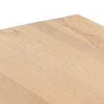 Make a mixed material statement. Cylindrical legs of solid travertine provide a dramatically scaled base for a rectangular tabletop of solid natural oak, for a fresh twist on organic Seventies styling. Seats six comfortably Amethyst Home provides interior design, new home construction design consulting, vintage area rugs, and lighting in the Miami metro area.