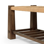 Featuring Malin Natural Paper Cord Accent Bench by Four Hands at Amethyst Home. Thick, block-style legs bookend a two-tier bench for a unique, material-driven take on accent seating. Natural paper cord enwraps the top seat for texture, while a ladder-style lower tier of brown-finished nettlewood brings great color contrast to the whole look.Overall Dimensions:. Amethyst Home provides interior design, new home construction design consulting, vintage area rugs, and lighting in the Austin metro area.