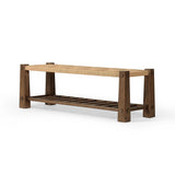 Featuring Malin Natural Paper Cord Accent Bench by Four Hands at Amethyst Home. Thick, block-style legs bookend a two-tier bench for a unique, material-driven take on accent seating. Natural paper cord enwraps the top seat for texture, while a ladder-style lower tier of brown-finished nettlewood brings great color contrast to the whole look.Overall Dimen. Amethyst Home provides interior design, new home construction design consulting, vintage area rugs, and lighting in the Laguna Beach metro area.