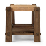 Featuring Malin Natural Paper Cord Accent Bench by Four Hands at Amethyst Home. Thick, block-style legs bookend a two-tier bench for a unique, material-driven take on accent seating. Natural paper cord enwraps the top seat for texture, while a ladder-style lower tier of brown-finished nettlewood brings great color contrast to the whole look.Overall Dime. Amethyst Home provides interior design, new home construction design consulting, vintage area rugs, and lighting in the Newport Beach metro area.