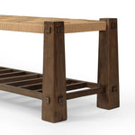 Featuring Malin Natural Paper Cord Accent Bench by Four Hands at Amethyst Home. Thick, block-style legs bookend a two-tier bench for a unique, material-driven take on accent seating. Natural paper cord enwraps the top seat for texture, while a ladder-style lower tier of brown-finished nettlewood brings great color contrast to the whole look.Overall Dimensio. Amethyst Home provides interior design, new home construction design consulting, vintage area rugs, and lighting in the Park City metro area.