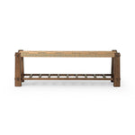Featuring Malin Natural Paper Cord Accent Bench by Four Hands at Amethyst Home. Thick, block-style legs bookend a two-tier bench for a unique, material-driven take on accent seating. Natural paper cord enwraps the top seat for texture, while a ladder-style lower tier of brown-finished nettlewood brings great color contrast to the whole look.Overall Dimensions. Amethyst Home provides interior design, new home construction design consulting, vintage area rugs, and lighting in the Seattle metro area.