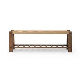 Featuring Malin Natural Paper Cord Accent Bench by Four Hands at Amethyst Home. Thick, block-style legs bookend a two-tier bench for a unique, material-driven take on accent seating. Natural paper cord enwraps the top seat for texture, while a ladder-style lower tier of brown-finished nettlewood brings great color contrast to the whole look.Overall Dimensions. Amethyst Home provides interior design, new home construction design consulting, vintage area rugs, and lighting in the Seattle metro area.
