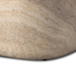 Simple shaping gets an elevated update with a classic plinth base mirrored in a lip detail around the tabletop. The rounded corners of this outdoor coffee table showcase textured sandy grey concrete, designed to mimic the detail found in natural stone. Cover or store indoors during inclement weather and when not in use. Amethyst Home provides interior design, new home construction design consulting, vintage area rugs, and lighting in the Kansas City metro area.