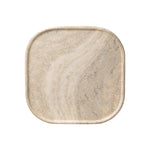 Simple shaping gets an elevated update with a classic plinth base mirrored in a lip detail around the tabletop. The rounded corners of this outdoor end table showcase textured sandy grey concrete, designed to mimic the detail found in natural stone. Cover or store indoors during inclement weather and when not in use. Amethyst Home provides interior design, new home construction design consulting, vintage area rugs, and lighting in the Charlotte metro area.