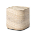 Simple shaping gets an elevated update with a classic plinth base mirrored in a lip detail around the tabletop. The rounded corners of this outdoor end table showcase textured sandy grey concrete, designed to mimic the detail found in natural stone. Cover or store indoors during inclement weather and when not in use. Amethyst Home provides interior design, new home construction design consulting, vintage area rugs, and lighting in the Laguna Beach metro area.