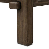 Designed by Thomas Bina and Ronald Sasson, a design partnership blending both modern minimalist and Brazilian influences. Mixed materials elevate the traditional coffee table, pairing solid reclaimed oak and solid marble, with overstated joint details. Rounded edges bring a soft, playful feel to the entire piece. Amethyst Home provides interior design, new home construction design consulting, vintage area rugs, and lighting in the Monterey metro area.