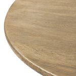 Play up proportions. Large, shapely legs support a rounded tabletop of worn oak, for a global, organic look and handcrafted feel Amethyst Home provides interior design, new home construction design consulting, vintage area rugs, and lighting in the Scottsdale metro area.