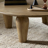 Play up proportions. Large, shapely legs support a rounded tabletop of worn oak, for a global, organic look and handcrafted feel Amethyst Home provides interior design, new home construction design consulting, vintage area rugs, and lighting in the Winter Garden metro area.