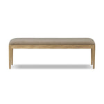 Create extra seating in any space with a timeless bench look made from solid oak and soft velvet in a worn sage hue Amethyst Home provides interior design, new home construction design consulting, vintage area rugs, and lighting in the Los Angeles metro area.