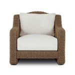 Twisted faux rattan is double twisted for a chunky feel, inspired by traditional coastal designs. The fully woven, cambelback silhouette of this outdoor chair adds visual interest, with high-end, linen-like upholstery bringing subtle contrast to the seat cushions. Amethyst Home provides interior design, new home construction design consulting, vintage area rugs, and lighting in the Winter Garden metro area.