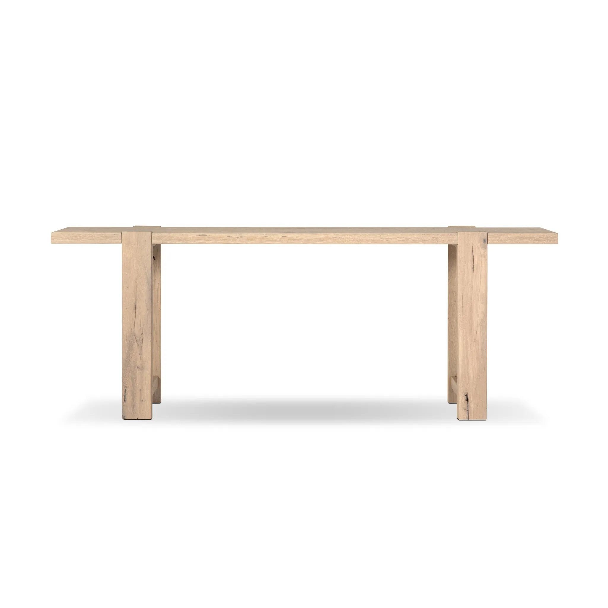Bleached oak shapes a simple, open-style console table, with through-tenon joints for an updated farmhouse look.As enthusiasts of clean design at Amethyst, we love the warm modern inspired Matei Console Table - Bleached Oak. This item pairs well with other brands such as Surya and is perfect for eclectic homes Amethyst Home provides interior design, new home construction design consulting, vintage area rugs, and lighting in the Alpharetta metro area.